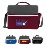 Two-Tone Accent Brief Bag Personalised Briefcase, Custom Logo Briefcase, Printed Briefcase, 15.5