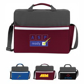 Two-Tone Accent Brief Bag Personalised Briefcase, Custom Logo Briefcase, Printed Briefcase, 15.5" L x 12" W x 4" H