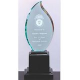 Custom Jade Glass Flame Award (11 3/4