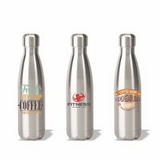 Custom Cutom Logo Water Bottle, 17 oz. Stainless Steel Double Wall Bottle, Travel Bottle, Coffee Bottle, 10.375