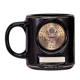 Custom Black Coffee Mug w/2" Insert Space (12 Oz.)