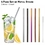 Custom 5 Pack Metal Straws Set with Brush, 8.5 Inch Length, 0.25 Inch Diameter, 215*6 MM, 0.25" Diameter x 10.5" H, Price/piece
