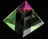 Custom Crystal Rainbow Color Pyramid Paperweight (3