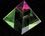 Custom Crystal Rainbow Color Pyramid Paperweight (3"), Price/piece