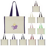 Custom Canvas Tote with Gussett and Colored Handles, 14