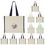 Custom Canvas Tote with Gussett and Colored Handles, 14" W x 12" H x 5 1/4" D, Price/piece