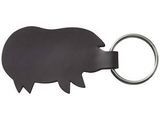 Custom 2-Sided Top Grain Leather Pig Keychain