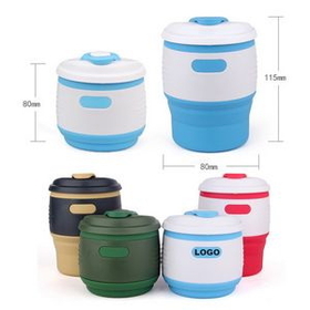Custom Collapsible Coffee Cup With Lid, 3 1/10" D x 4 1/2" H