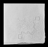 Blank 100 percent Fine Cotton Ladies Hankies w/Madeira Rose Embroidery