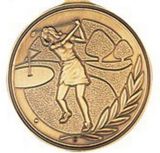 Custom 500 Series Stock Medal (Female Golfer) Gold, Silver, Bronze