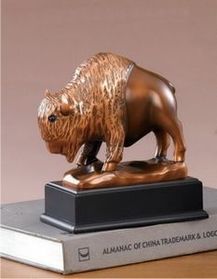 Custom Bison/ Buffalo Resin Award, 7" W x 7" H