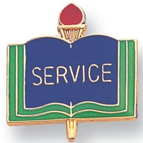 Blank Enamel Academic Award Pin (Service), 13/16" W