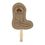 Custom Fan - Cowboy Boot Shape Recycled Sandwich Paper Hand Fan -Wood Stick Handle, Price/piece