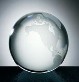 Custom 114-CEB01  - World Globe-Flat Bottom-Molded Glass-Continents Etched