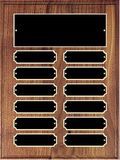 Blank Walnut Perpetual Plaque w/ 12 Black Brass Engraving Plates