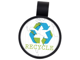 Custom Recycle Anti-Microbial Theme Stethoscope ID Tag (Pre-Decorated), 1.44" W x 1.92" H x 0.15" D