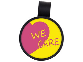 Custom We Care Anti-Microbial Theme Stethoscope ID Tag (Pre-Decorated), 1.44" W x 1.92" H x 0.15" D
