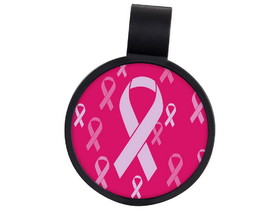 Custom Breast Cancer Anti-Microbial Theme Stethoscope ID Tag (Pre-Decorated), 1.44" W x 1.92" H x 0.15" D