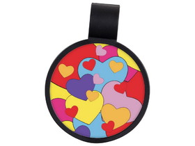 Custom Hearts Anti-Microbial Theme Stethoscope ID Tag (Pre-Decorated), 1.44" W x 1.92" H x 0.15" D