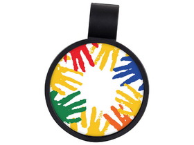Custom Helping Hands Anti-Microbial Theme Stethoscope ID Tag (Pre-Decorated), 1.44" W x 1.92" H x 0.15" D