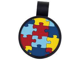 Custom Autism Awareness Anti-Microbial Theme Stethoscope ID Tag (Pre-Decorated), 1.44" W x 1.92" H x 0.15" D