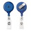 Custom No Twist Round Retractable Badge Reel - Translucent Blue (Chroma Digital Direct Print), 1.25" L X 3.25" W, Price/piece