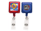 Custom Good Translucent Square Retractable Badge Reel (Label Only)