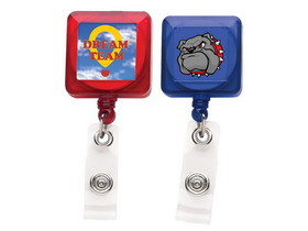 Custom Good Translucent Square Retractable Badge Reel (Label Only)