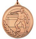Custom 500 Series Stock Medal (Male Soccer Player) Gold, Silver, Bronze