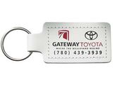 Custom Large Rectangle 2-Sided Sewn Key Tag with Top Grain Leather (1 1/2