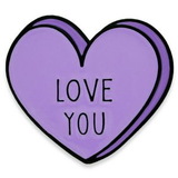 Blank Love You Candy Heart Pin, 3/4