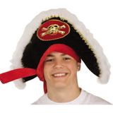 Custom Pirate Hat w/Gold Skull & Crossbones