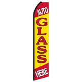 Custom 12' Digitally Printed Auto Glass Here Swooper Banner