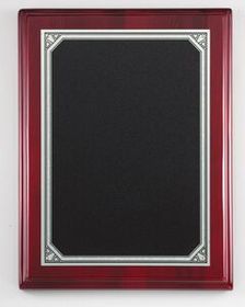 Blank Rosewood Piano Finish Plaque w/ Silver Engraving Plate (12"x15")