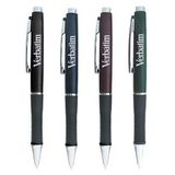Custom Comfort Grip Retractable Pen w/ Chrome Trim & Black Grip