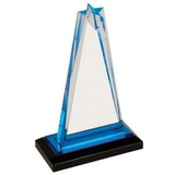 Custom 7 1/4 inch Star Acrylic Award with Blue Accent (Sandblasted), 2 1/2