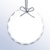 Custom Premium Circle Ornament with Silver String, 3.5
