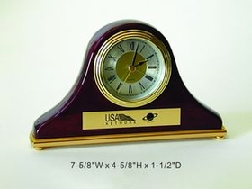 Custom Pino Finish Napoleon Alarm Clock, 7.625" L x 4.625" W x 1.5" H