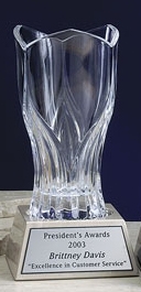 Custom Crystal Pride Vase Award (8")