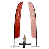 Custom Extra Large Outdoor Feather Banner Stand, 19.7' H x 2' W