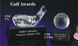 Custom Waterford Crystal Golf Club Head Award