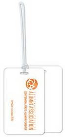 Custom Extra Thick Plastic Stock Tag .080 white styrene 2.75" x 4.5" rectangle, Spot Color Screen-Printed