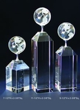 Custom Globe Optical Crystal Award Trophy., 7.5