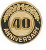 Custom 40 Years Anniversary Round Stock Die Struck Pin