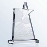 Custom Optical Glass Star Tower Award (Sand Blast)