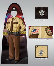 Custom Child Size Male Trooper Officer Photo Prop, 45" H x 20.25" W x 4mm Thick