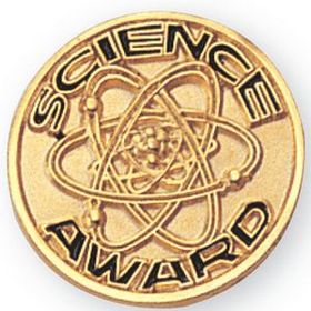 Blank Scholastic Award Pin (Science Award), 3/4" Diameter