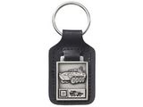 Custom Rectangle E-Con-O Leather Key Tag with Square Metal Dome