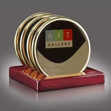 Custom Oakridge Coasters - Set of 4 Gold (Sublim Gold), 4.5