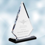 Custom Acrylic Peak Award with Black Base (S), 7 3/4
